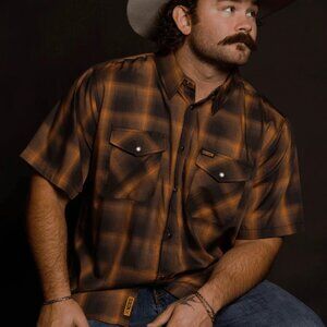 Dixxon The Hardin Bamboo Short Sleeve Flannel Pearl Snap Western Shirt Mens 3X